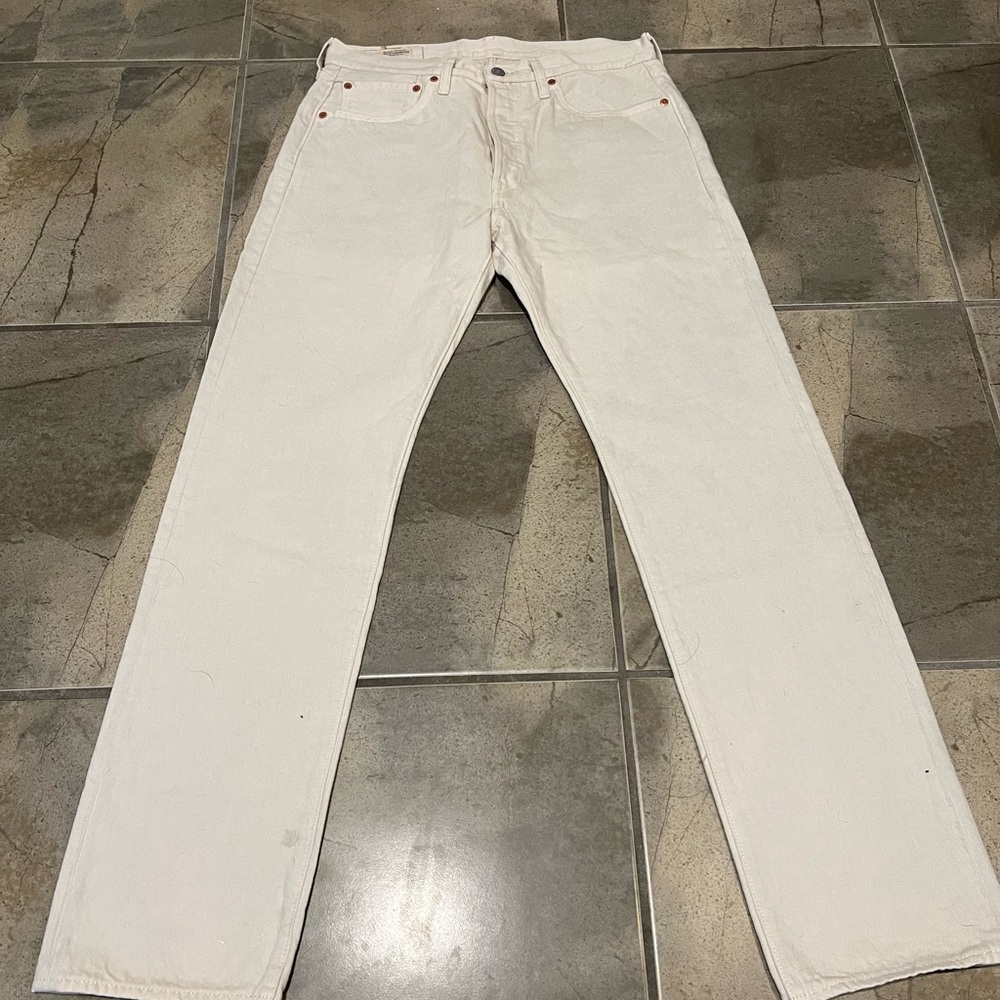 Men's White Straight Jeans